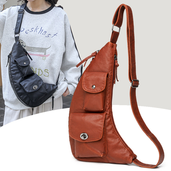 Unisex crossbody τσάντα με στυλ Saddle Bag, PU ύλικό, πολυεστερική επένδυση, φερμουάρ, dumpling-σχήματος