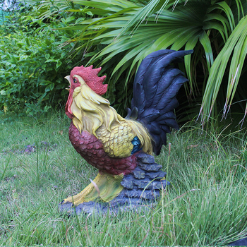 Κόκορας γλυπτό κήπου – ρητίνη, αγροτικού στυλ, διακοσμητικό για το γκαζόν