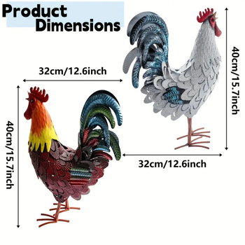 Άγαλμα κόκορα κήπου, μεταλλικό, κινεζικού στυλ, διακόσμηση εξωτερικού χώρου