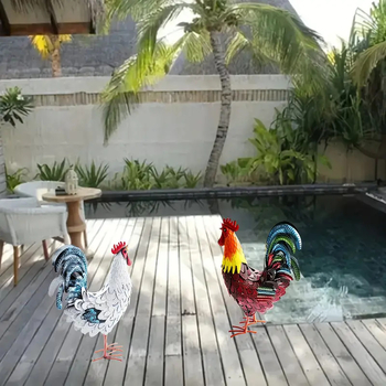 Άγαλμα κόκορα κήπου, μεταλλικό, κινεζικού στυλ, διακόσμηση εξωτερικού χώρου