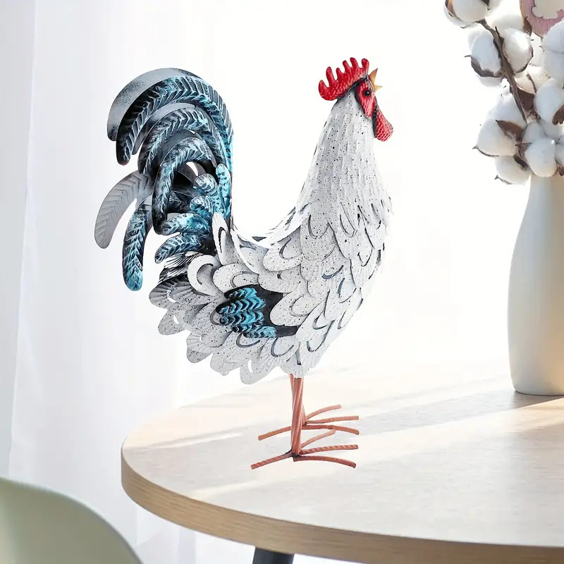 Statuie de grădină cocos, metal, stil chinezesc, decor exterior