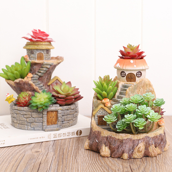 Pastorališkas kabinamas mini peizažo vazonėlis sukulentams