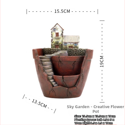 Pastorališkas kabinamas mini peizažo vazonėlis sukulentams