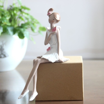 Διακοσμητικό ρητίνης σε νορδικό στυλ – κορίτσι με λουλούδια, για σαλόνι και υπνοδωμάτιο, Schindson, είδη ρητίνης, συσκευασία σε χαρτόνι