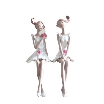 Διακοσμητικό ρητίνης σε νορδικό στυλ – κορίτσι με λουλούδια, για σαλόνι και υπνοδωμάτιο, Schindson, είδη ρητίνης, συσκευασία σε χαρτόνι