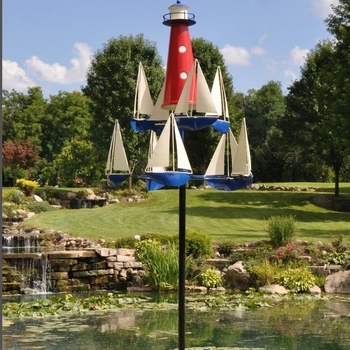 Ανεμόμυλος κήπου από μεταλλικό κράμα — μοντέρνος μινιμαλιστικός σχεδιασμός για οικιακή χρήση