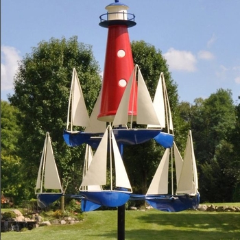 Ανεμόμυλος κήπου από μεταλλικό κράμα — μοντέρνος μινιμαλιστικός σχεδιασμός για οικιακή χρήση