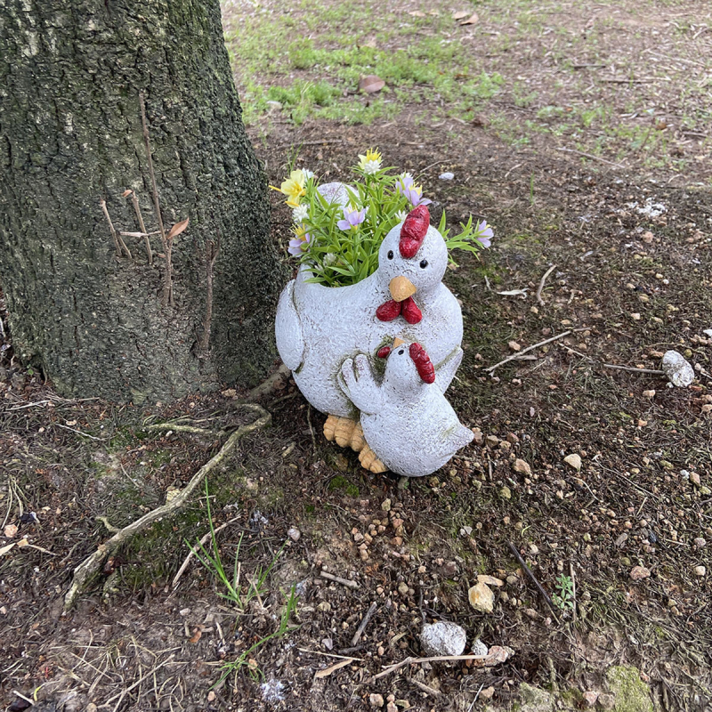 Statuetă din rășină – găină decor pentru grădină și casă, stil modern minimalist