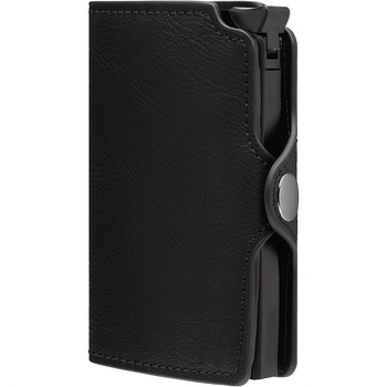 QUXIS RFID metāla kartes turētājs, universāls, kompakts maks, viendabīgs PU, pret zādzību, zemestrīces izturīgs