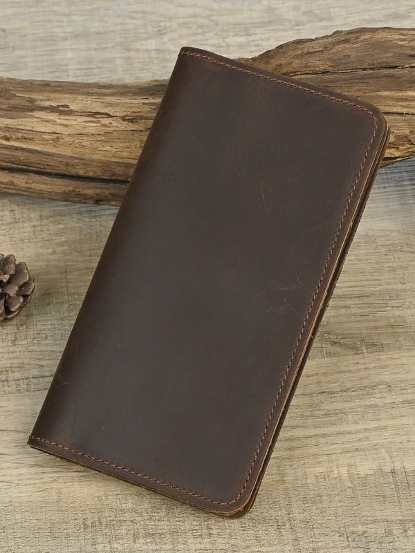 Muški dugi novčanik od prave kože, vrhunska teleća koža, bifold, više pretinaca za kartice, Ancient Chaoke