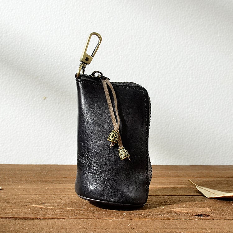 Raktų dėklas - Tikra oda, Pirmojo sluoksnio karvių oda, Retro stilius, Vyrams (Tikra oda; Pirmojo sluoksnio karvių oda; Retro stilius; Vyrams)