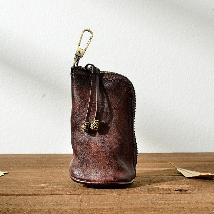 Raktų dėklas - Tikra oda, Pirmojo sluoksnio karvių oda, Retro stilius, Vyrams (Tikra oda; Pirmojo sluoksnio karvių oda; Retro stilius; Vyrams)