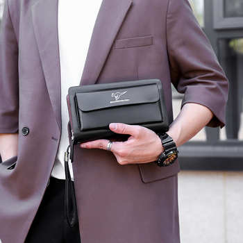 Vīriešu klučs ar pilsētas minimālisma stilu, PU āda, slodzes samazināšana, zīmols Polaro Kangaroo, pavasaris 2025