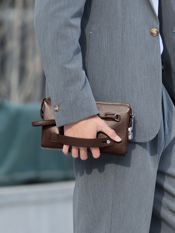 Vyrų klutch iš tikros odos su slaptažodžio užraktu, verslo Elite stilius, didelė talpa, daug kortelių skyrių