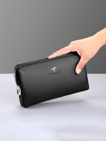 Vyrų klutch iš tikros odos su slaptažodžio užraktu, verslo Elite stilius, didelė talpa, daug kortelių skyrių