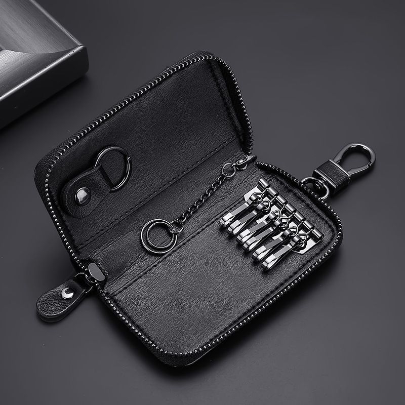 Raktų dėklas su užtrauktuku, didelė talpa, PU medžiaga, tinka vyrams ir moterims