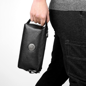 Vyrų clutch modelis 2001 – PU oda, atsparus dėvėjimui, kasdieniam naudojimui, poliesterio pamušalas