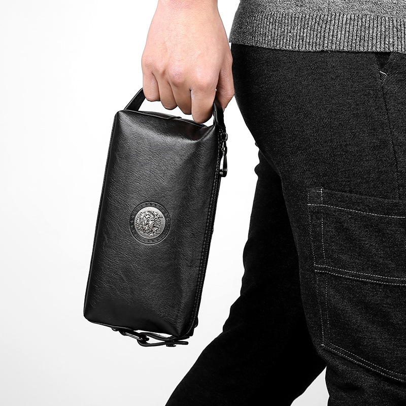 Vyrų clutch modelis 2001 – PU oda, atsparus dėvėjimui, kasdieniam naudojimui, poliesterio pamušalas