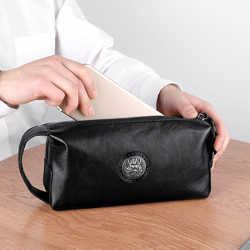 Vyrų clutch modelis 2001 – PU oda, atsparus dėvėjimui, kasdieniam naudojimui, poliesterio pamušalas