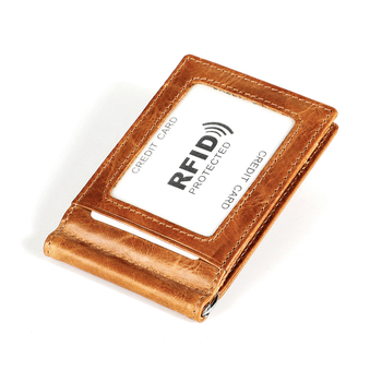 Unisex ādas naudas maks ar naudas klipu un vairākiem kartes nodalījumiem, modelis 9603, iekšējā odere no auduma