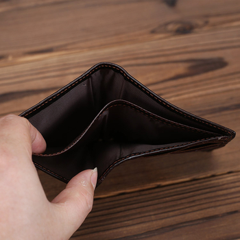 Ανδρικό πορτοφόλι bi-fold από γνήσιο δέρμα, μοτίβο δράκο, πρώτο-στρώμα δέρματος, κάθετος σχεδιασμός