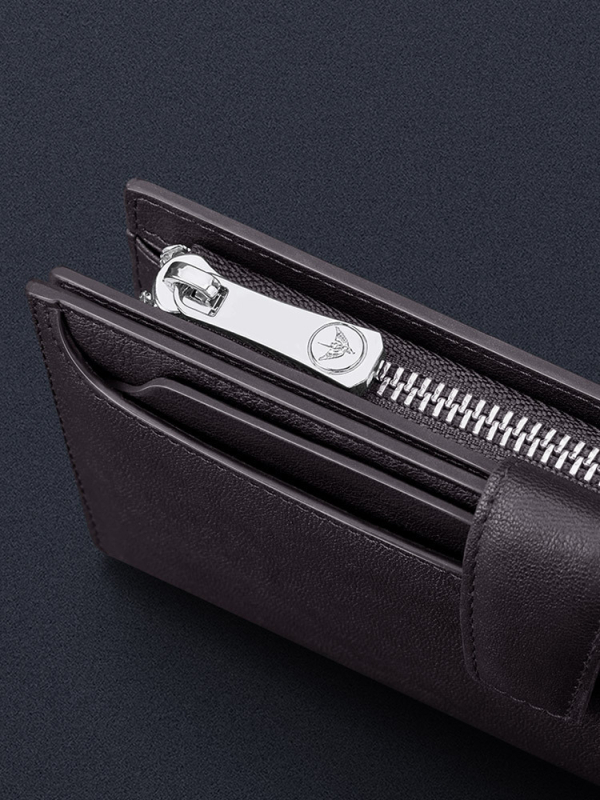 Мъжки дълъг портфейл, бифолд, естествена кожа, първи слой телешка кожа, градски стил, антикрадба, ежедневна употреба