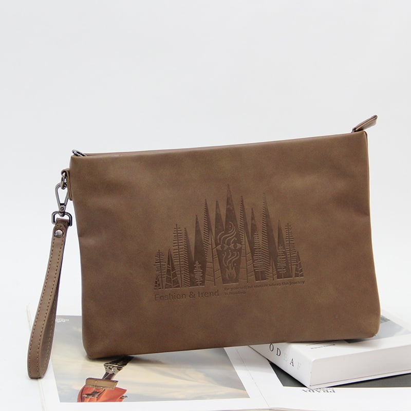 Vyrų clutch rankinė, PU oda, atspari vandeniui, gatvės mados stilius, peizažo raštas, poliesterio pamušalas