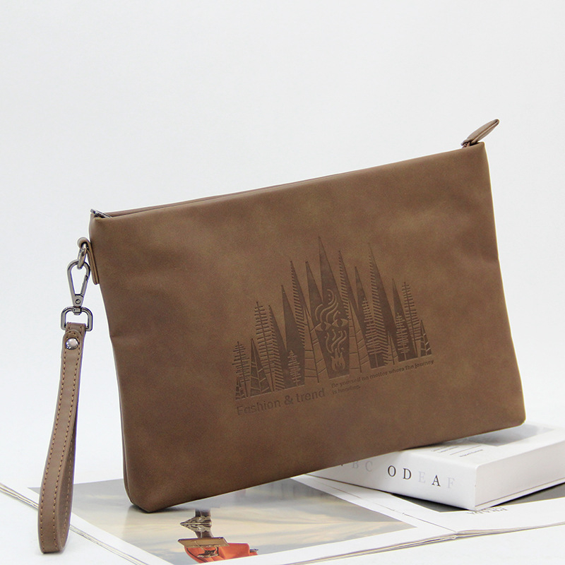 Vyrų clutch rankinė, PU oda, atspari vandeniui, gatvės mados stilius, peizažo raštas, poliesterio pamušalas