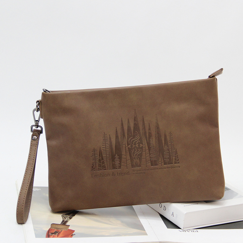 Vyrų clutch rankinė, PU oda, atspari vandeniui, gatvės mados stilius, peizažo raštas, poliesterio pamušalas