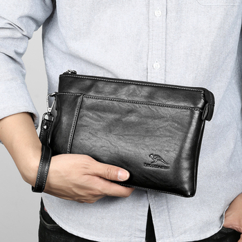 Мъжка чанта през рамо в стил плик, кожа, цип, подплата полиестер, бизнес/OL стил