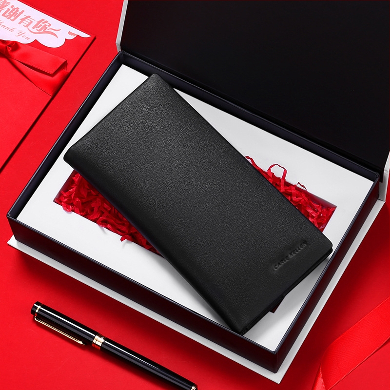 CARLE KELLEN Унисекс дълъг портфейл - естествена кожа, първи слой телешка кожа, ултралек, модел 50002