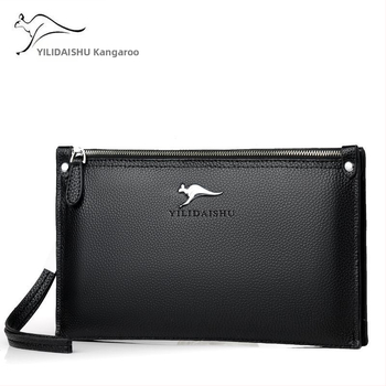 Vyriška odinė rankinė rankoje stiliaus kuverto – aukštos kokybės oda, vidinis pamušalas iš odos, 8 colių nešiojamojo kompiuterio talpa, verslo kelionėms