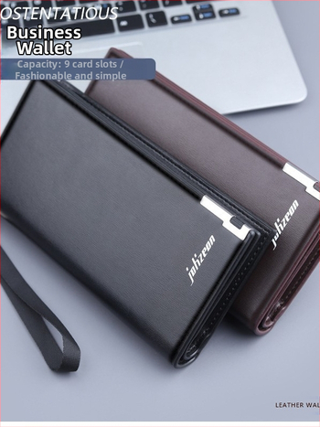 Ανδρικό επαγγελματικό clutch τσαντάκι PU, μάρκα Tisha, στυλ Επιχειρηματική μετακίνηση, Μονόχρωμο σχέδιο, Εσωτερική επένδυση Πολυεστέρας