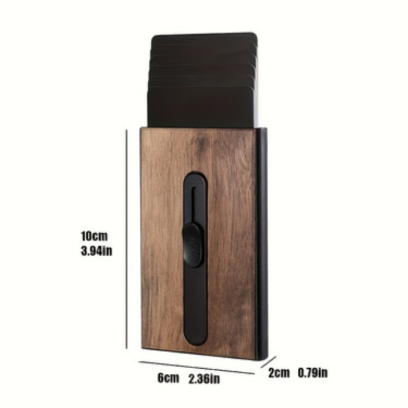 RFID apsauga nuo vagystės kortelių laikiklis, aliuminio lydinys, unisex, 1 sulenkimas, atsparus dilimui, poliesterio pamušalas