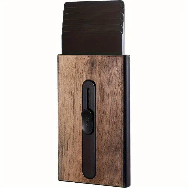 RFID kartes turētājs ar zādzības aizsardzību, alumīnija sakausējums, universāls, 1 locījums, izturīgs, poliesteres oderes