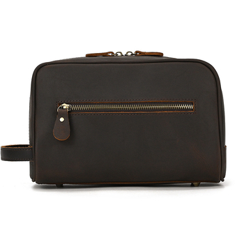 Vyrų clutch rankinė – didelė talpa, tikra oda, Vintage Crazy Horse apdaila, universalus kosmetikos ir kelionės organizatorius