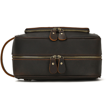 Vyrų clutch rankinė – didelė talpa, tikra oda, Vintage Crazy Horse apdaila, universalus kosmetikos ir kelionės organizatorius