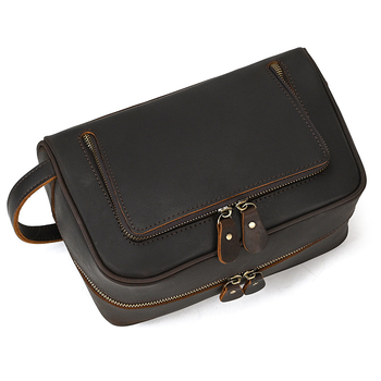 Vyrų clutch rankinė – didelė talpa, tikra oda, Vintage Crazy Horse apdaila, universalus kosmetikos ir kelionės organizatorius