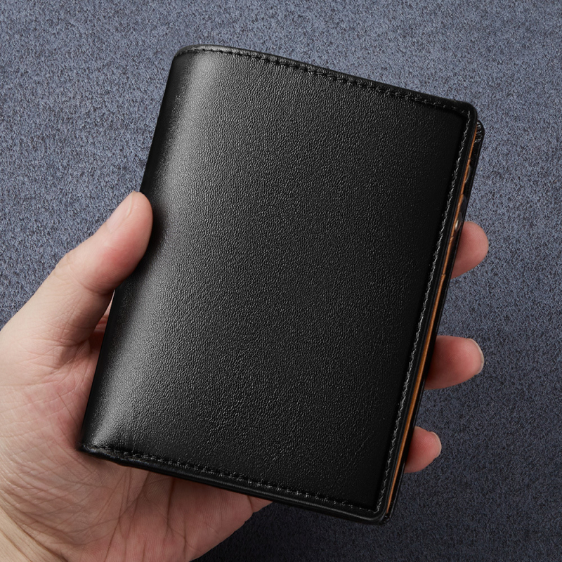 Данте Мъжки портфейл от естествена кожа с цип — горният слой говежда кожа, голям капацитет, множество отделения за карти