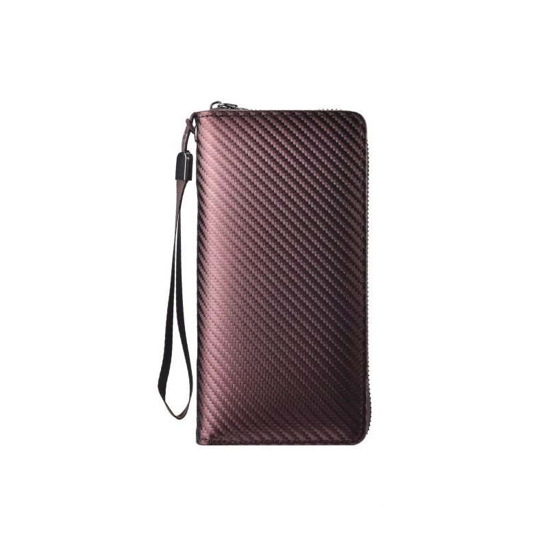 PU мъжки портфейл с антикрадба, карбонова шарка, голям капацитет и много отделения за карти