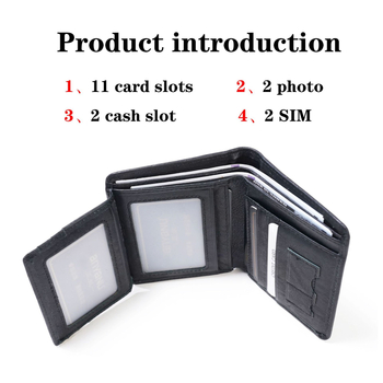 Мъжки портфейл от естествена кожа, ултра тънък, вертикален дизайн, защита срещу кражба, подплата полиестер