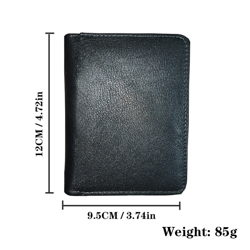 Мъжки портфейл от естествена кожа, ултра тънък, вертикален дизайн, защита срещу кражба, подплата полиестер