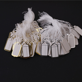 Papuošalų kainų etikete, stačiakampė su taškine linija, popierius, 500 vnt./pakuotė, skirtas papuošalų demonstravimui, kilmė Guangzhou, svoris 43 g/pakuotė