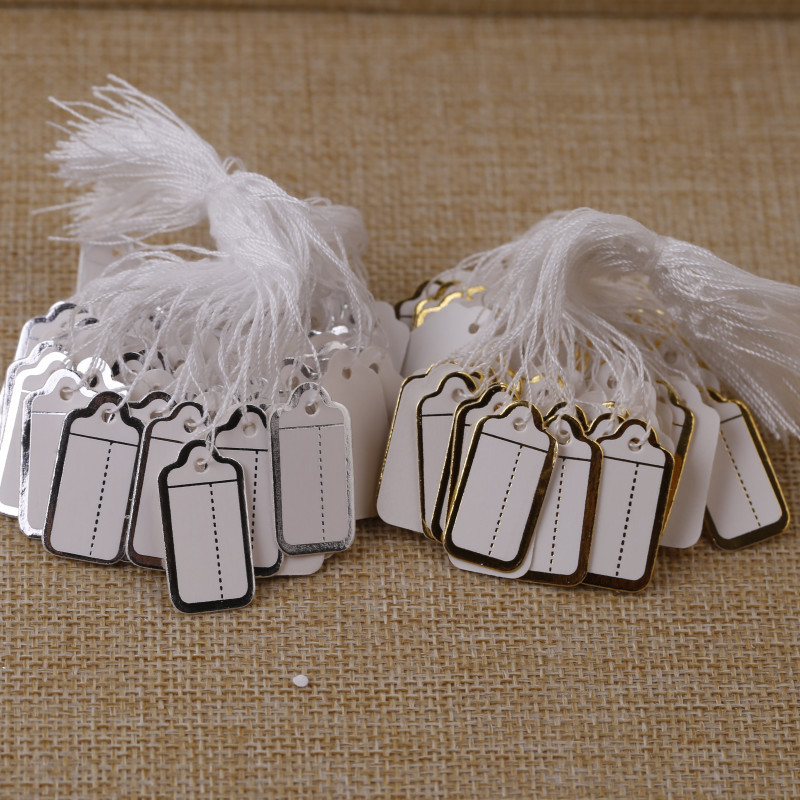 Papuošalų kainų etikete, stačiakampė su taškine linija, popierius, 500 vnt./pakuotė, skirtas papuošalų demonstravimui, kilmė Guangzhou, svoris 43 g/pakuotė