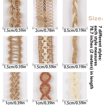 Hongfeng konopju auduma lente ruļlis iepakojumam un dekoriem — roku darbs, 92 g