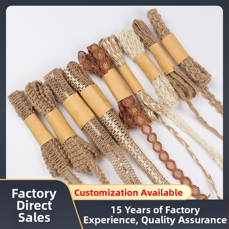 Hongfeng konopju auduma lente ruļlis iepakojumam un dekoriem — roku darbs, 92 g