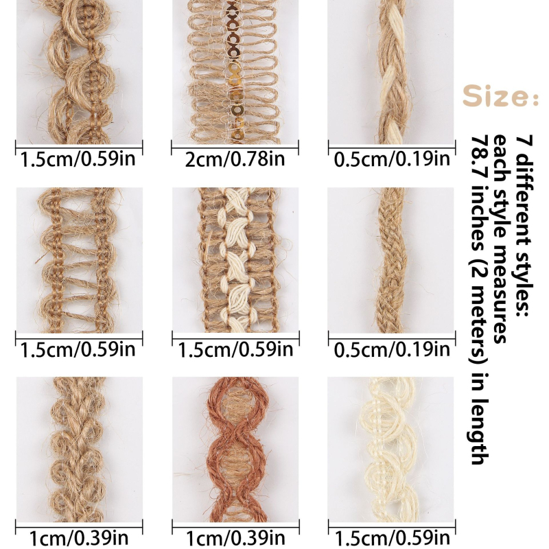 Hongfeng konopju auduma lente ruļlis iepakojumam un dekoriem — roku darbs, 92 g