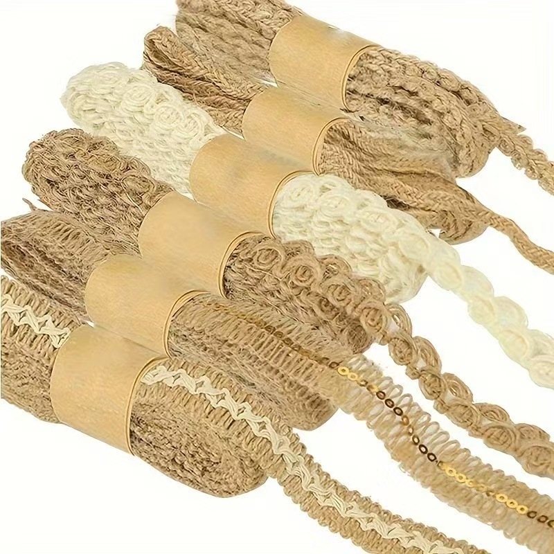 Hongfeng konopju auduma lente ruļlis iepakojumam un dekoriem — roku darbs, 92 g