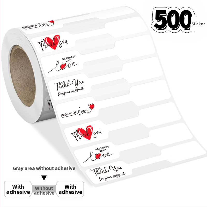 Стикери за цена на бижута, 500 броя в ролка, самозалепваща хартия с покритие, лепило с топяща се смола, устойчивост на температура до 80°C