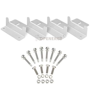 Z tipo aliuminio lydinio saulės skydelio laikiklis RV/jachtos stogui, 4 dalių komplektas, nušlifuotas paviršius ir dažytas, pilna kokybės patikra